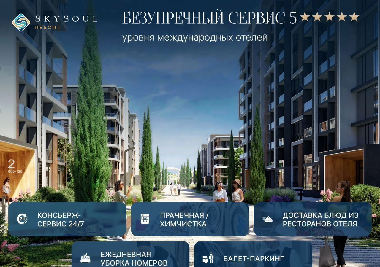 квартира г Феодосия пгт Коктебель Туристическо-рекреационного комплекс «SkySoul Resort» р-н автозаправки «Химсбытторг», стр. 8 фото 10