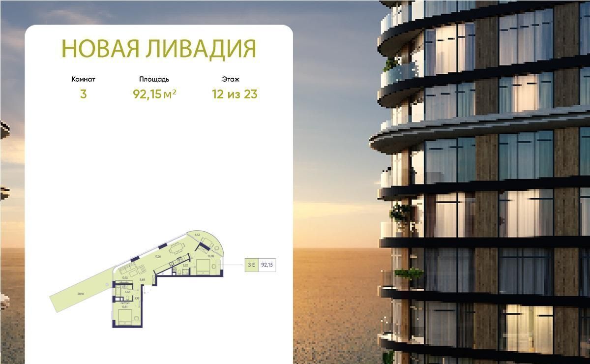 квартира г Ялта пгт Ливадия ЖК «Новая Ливадия» фото 1