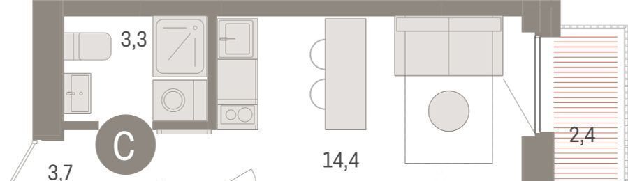 квартира г Тюмень р-н Центральный ул Мысовская 26к/2 фото 2