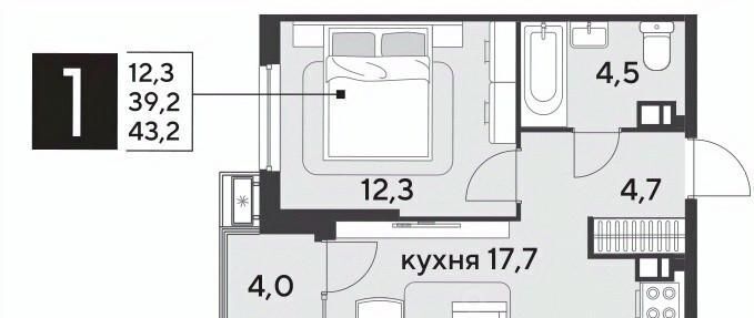 квартира г Краснодар р-н Прикубанский ЖК «Парк Победы» фото 1