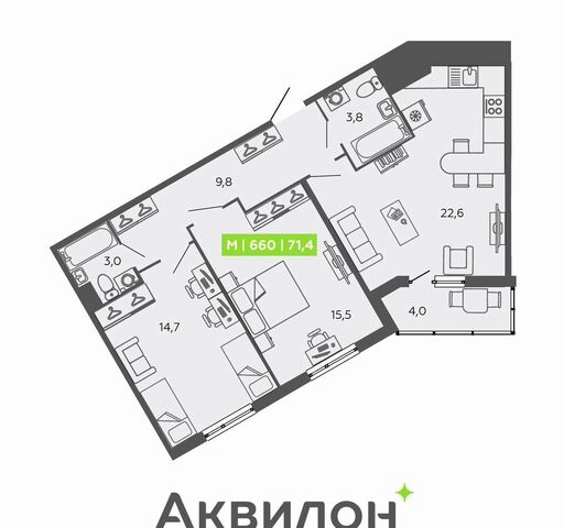 квартира п Шушары пр-кт Старорусский 13к/1 метро Купчино р-н Пушкинский фото