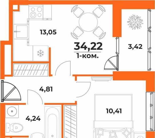 квартира р-н Железнодорожный ул Воронежская 3 ЖК «Живописный сад» фото