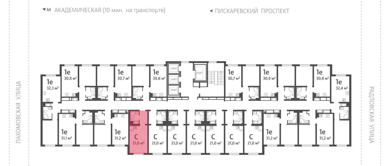 квартира г Санкт-Петербург метро Академическая ул Пахомовская 12к/2 фото 2