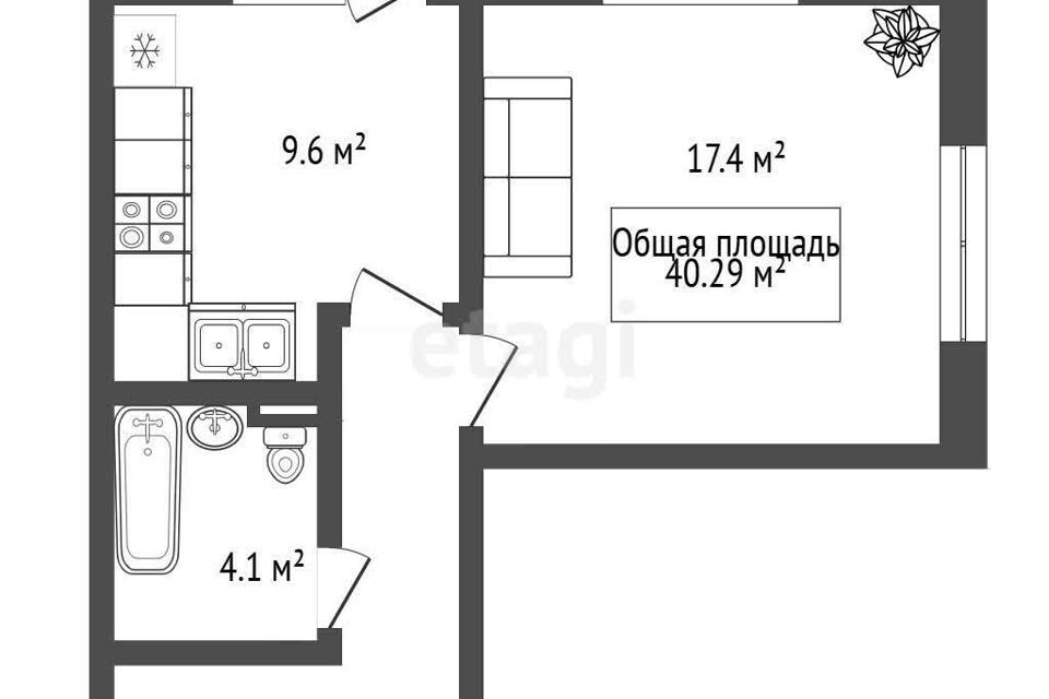 квартира г Новосибирск р-н Дзержинский Берёзовая роща пр-кт Дзержинского 2 Новосибирск городской округ фото 9