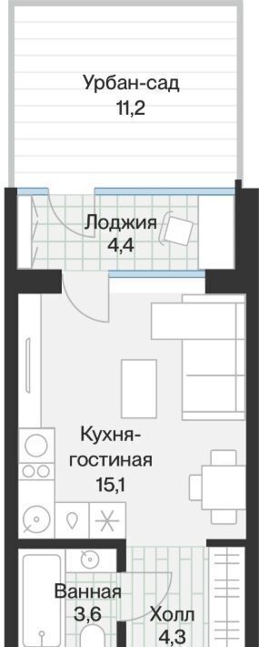 квартира г Тюмень р-н Калининский ЖК «Эклипт» Калининский административный округ фото 1