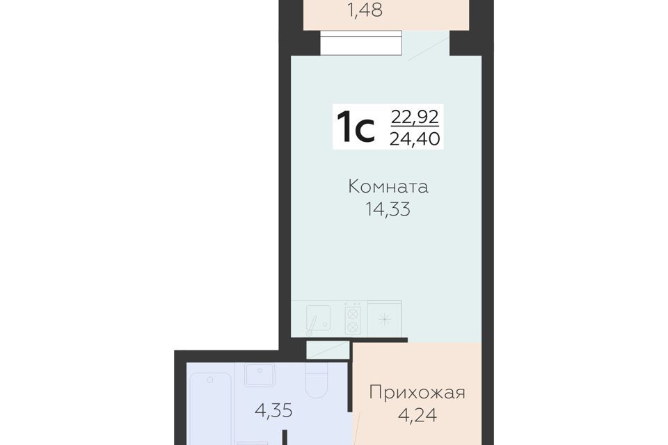 квартира г Воронеж р-н Левобережный городской округ Воронеж, Жилой комплекс Зарядье фото 1