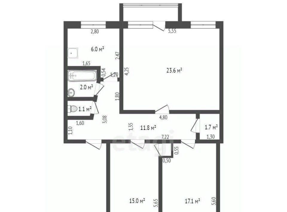 квартира г Барнаул р-н Индустриальный ул Новосибирская 1а фото 15