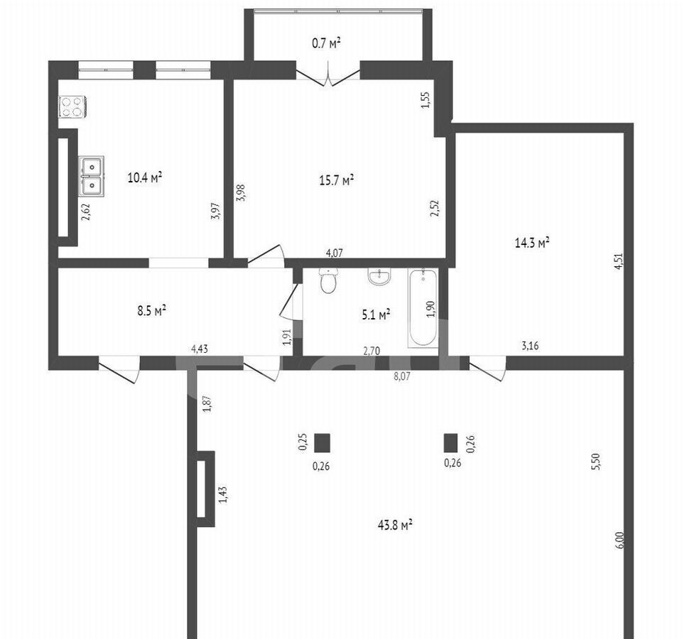 квартира г Калининград р-н Центральный ул С.Разина 39а фото 16