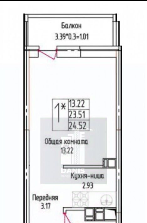 квартира р-н Тахтамукайский аул Новая Адыгея ул Бжегокайская 25/1к 15 ЖК «Виноградъ-2» Старобжегокайское с/пос, аул фото 2