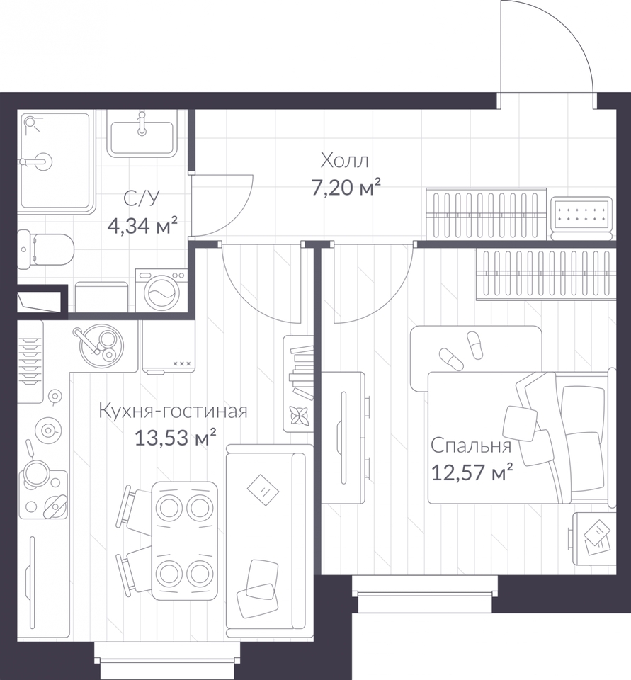 квартира г Санкт-Петербург метро Комендантский Проспект метро Удельная р-н Приморский ул Парашютная 81к/1 ЖК «VEREN NEXT шуваловский» фото 1