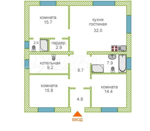 дом р-н Тюменский с Перевалово Переваловское сельское поселение фото 1