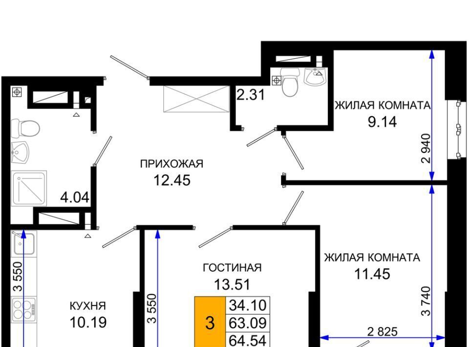 квартира г Ростов-на-Дону р-н Октябрьский пер Элеваторный 6/2а фото 1