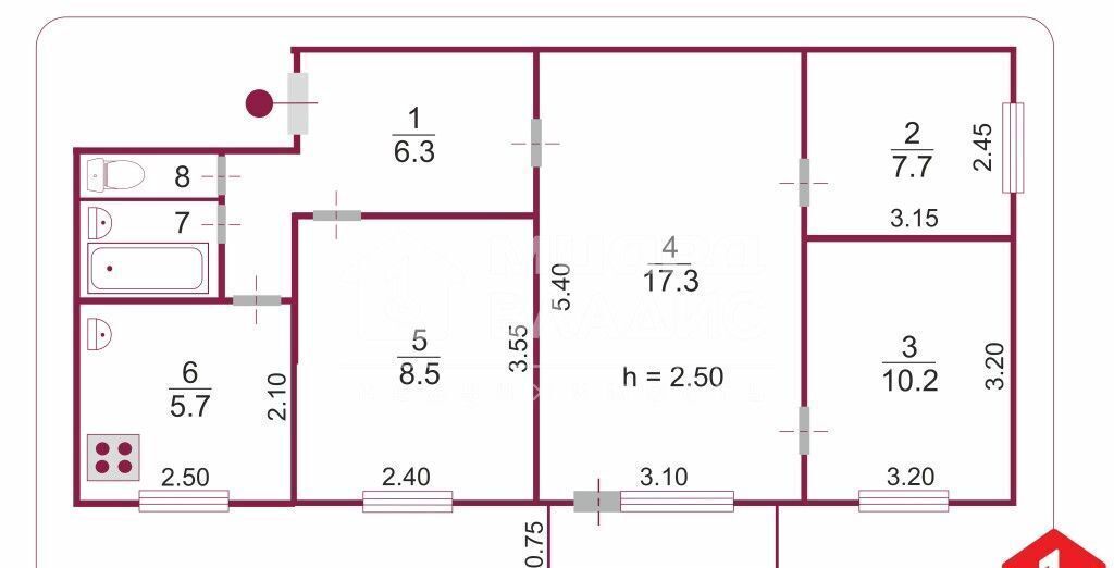 квартира г Омск р-н Кировский ул Дианова 21а Кировский АО фото 25