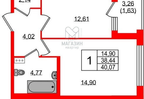 квартира г Санкт-Петербург метро Чкаловская пр-кт Петровский 22к/2 округ Петровский фото 1