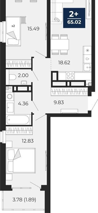 квартира г Тюмень ул Арктическая 16 Калининский административный округ фото 1