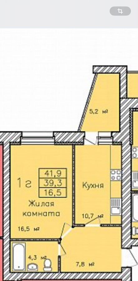 квартира г Тамбов р-н Октябрьский ул Сабуровская 1б мкр-н Радужный фото 13