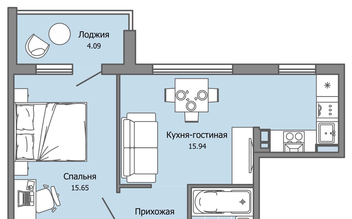 квартира г Ульяновск р-н Засвияжский Город Новаторов жилой комплекс, 2 фото 1