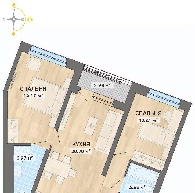 квартира г Екатеринбург Академический Чкаловская ул Николая Кичигина 7/3 фото 1