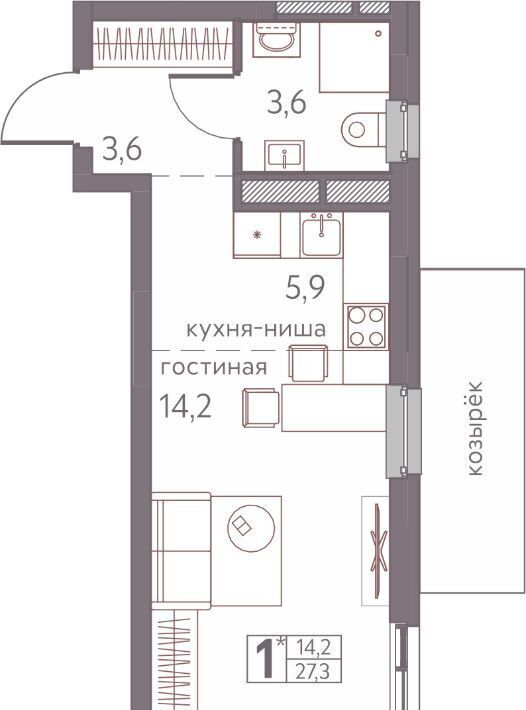 квартира г Пермь р-н Мотовилихинский ул Серебристая 3 фото 1