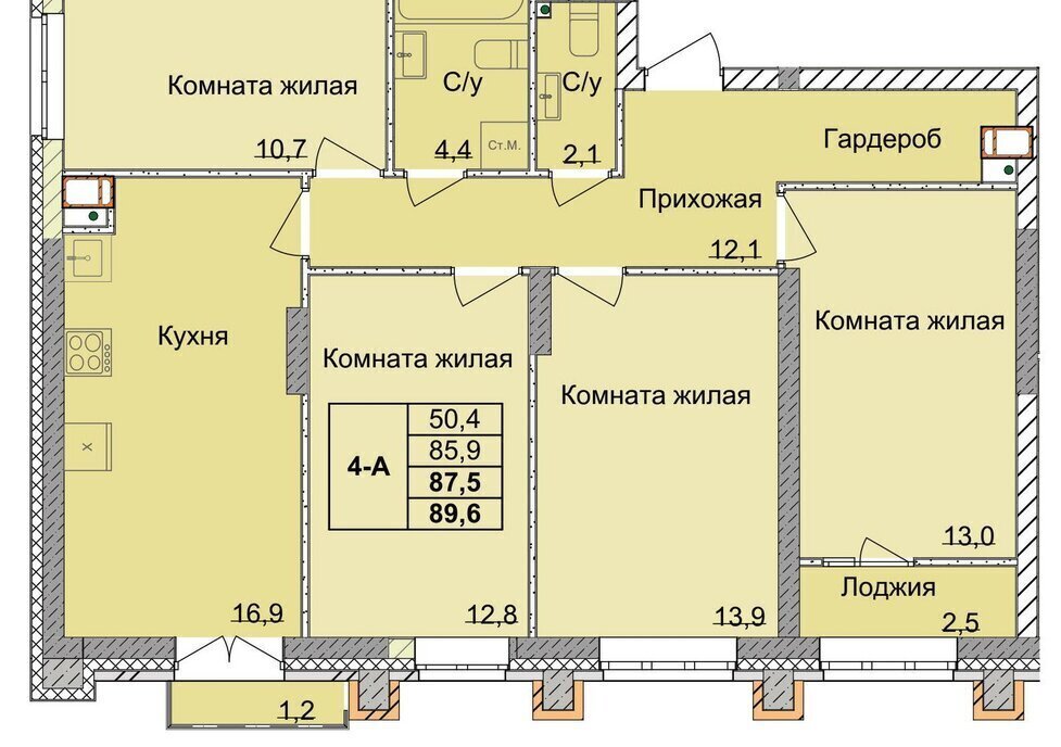 квартира г Нижний Новгород р-н Советский Горьковская ул 1-я Оранжерейная 14а ЖК Тетра фото 1