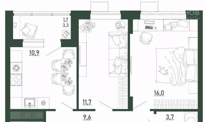 квартира г Воронеж р-н Железнодорожный ЖК «РИТМ» Ключи мкр фото 2