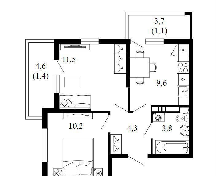 квартира г Сочи р-н Адлерский ул Искры 4 д. 66/10 фото 2