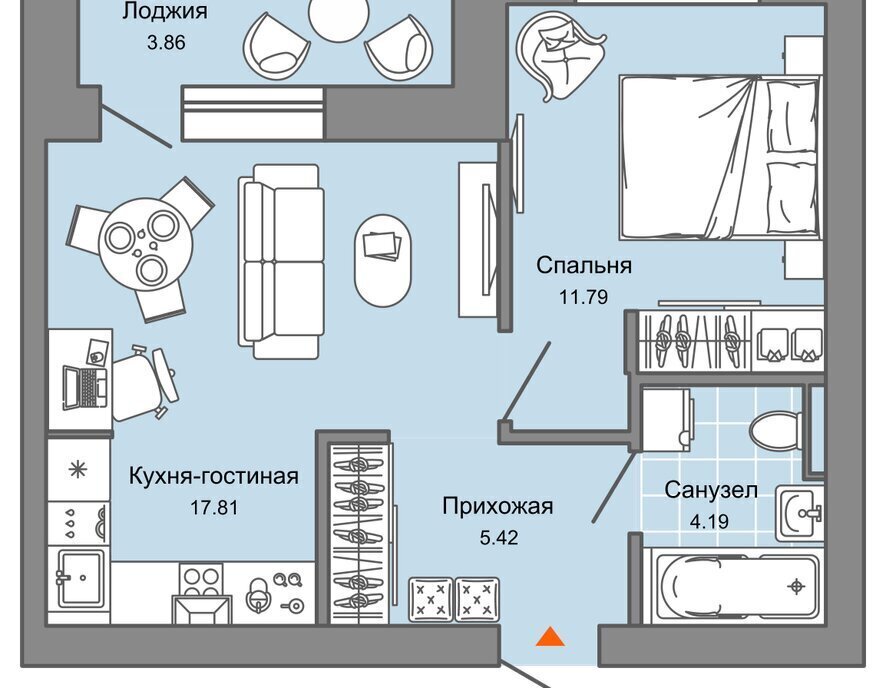 квартира г Екатеринбург Академический ул Косотурская 1в/1 Площадь 1905 Года фото 1