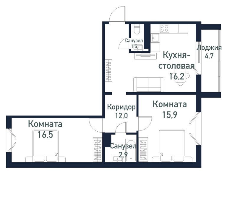 квартира р-н Сосновский п Пригородный ул Ласковая 2 Кременкульское сельское поселение фото 1