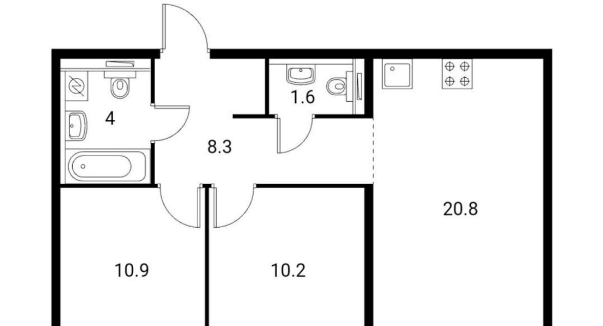 квартира г Москва метро Домодедовская ул Ясеневая 12к/5 фото 16