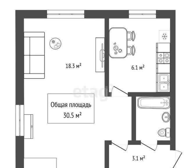 квартира г Новосибирск Студенческая ул Блюхера 65 фото 2