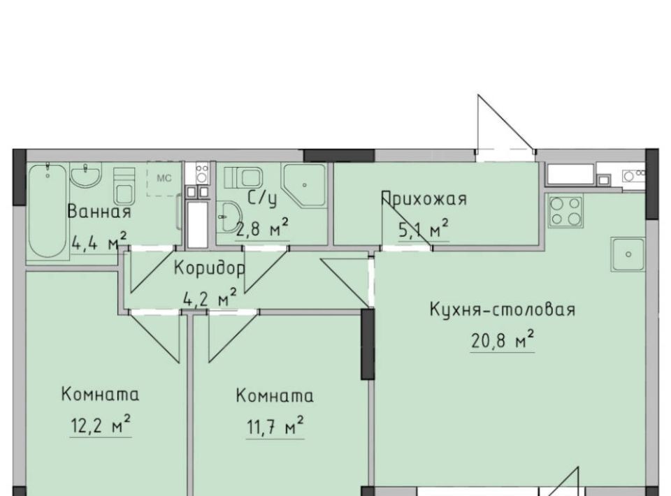 квартира г Ижевск р-н Октябрьский ул Холмогорова 89 фото 1