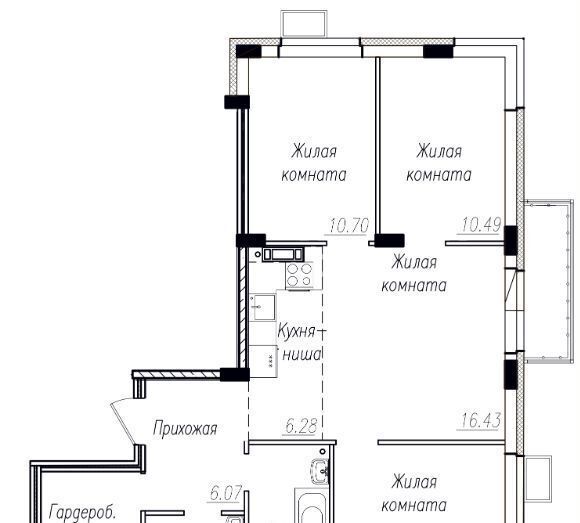 квартира г Тольятти р-н Автозаводский ул 40 лет Победы 45п фото 4