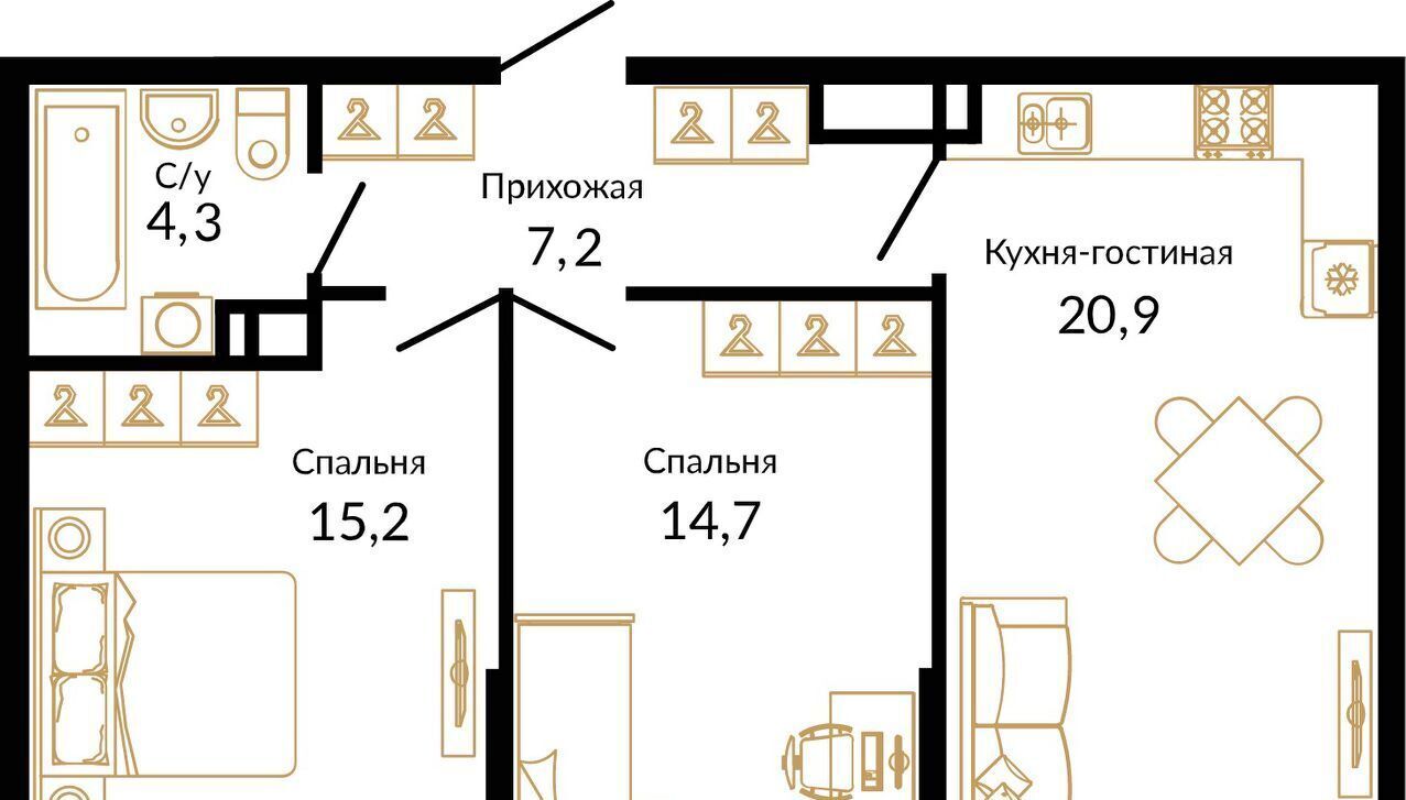 квартира г Ростов-на-Дону р-н Советский Западный ул 339-й Стрелковой Дивизии 10а/18 ЖК Вместе фото 1