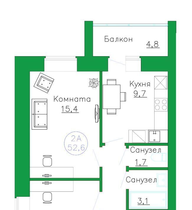 квартира р-н Тюменский п Московский ул Новая 15 фото 1