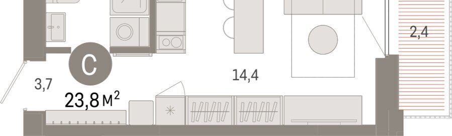 квартира г Тюмень ул Мысовская 26к/2 Центральный административный округ фото 2