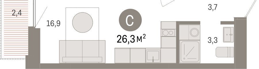 квартира г Тюмень ул Мысовская 26к/2 Центральный административный округ фото 2