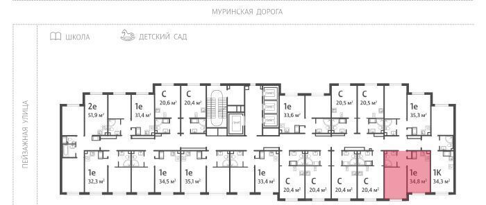 квартира г Санкт-Петербург метро Академическая Пейзажный квартал Цветной Город жилой комплекс фото 2