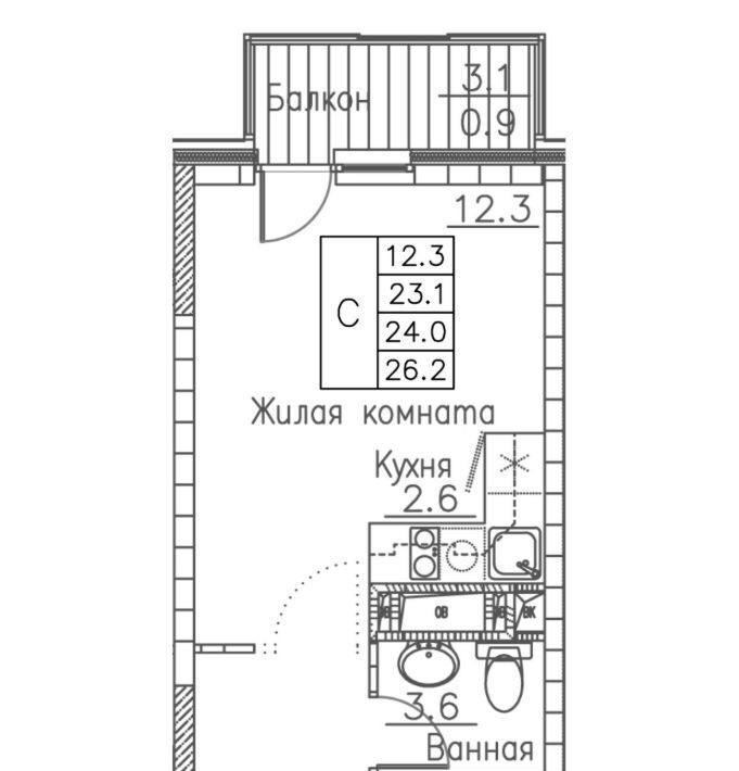 квартира г Владивосток р-н Ленинский ул Расула Гамзатова 7к/1 фото 1