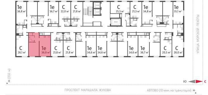 квартира г Санкт-Петербург метро Автово р-н Красносельский муниципальный округ Юго-Запад, жилой комплекс Морская миля фото 2