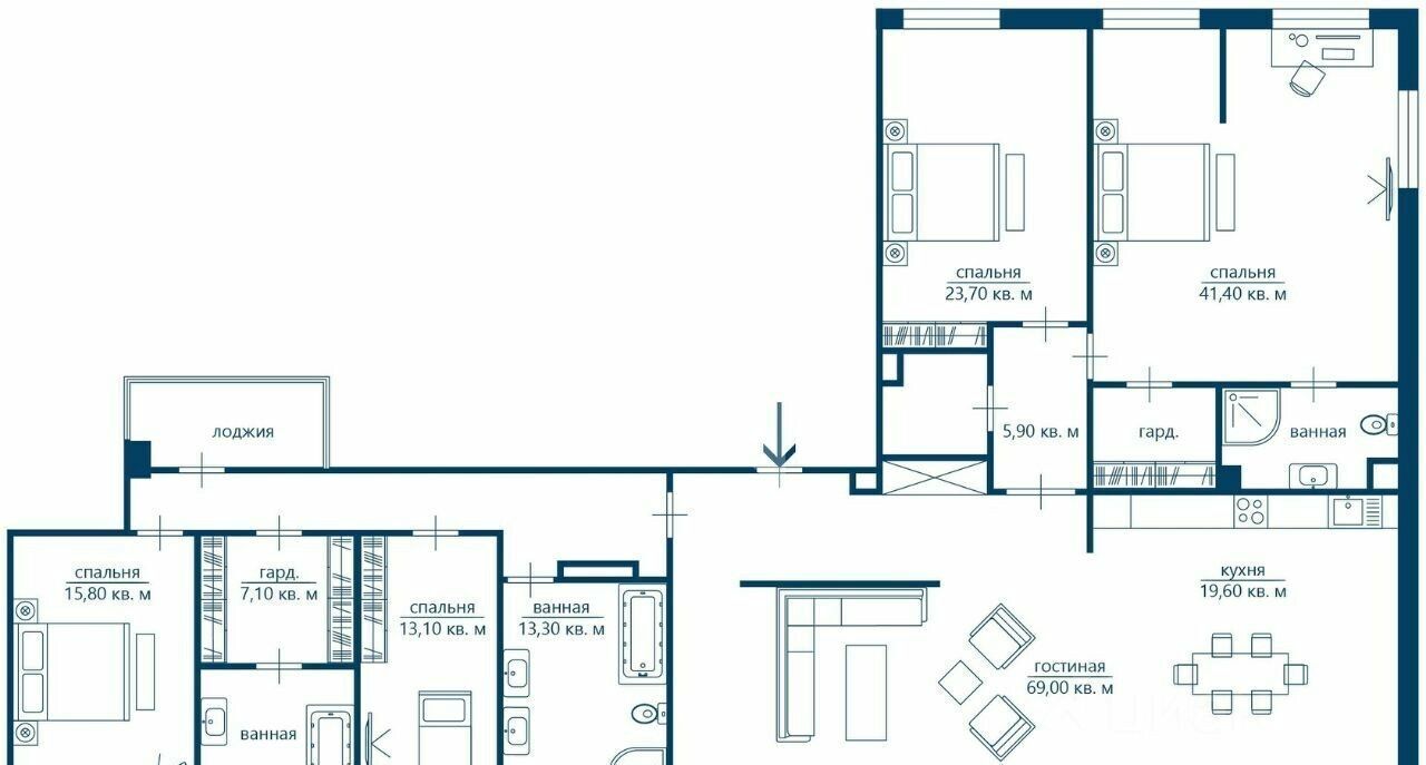 квартира г Москва метро Фрунзенская ул 3-я Фрунзенская 5к/1 фото 3