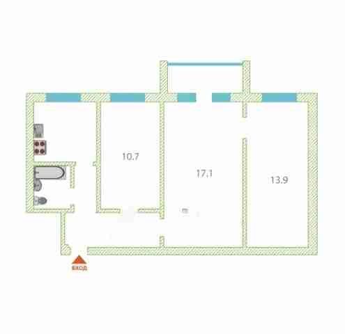 квартира г Тюмень ул Рижская 39 Тюмень городской округ, Се<текст-удален>ольская, 63 фото 2