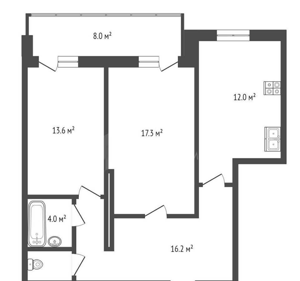 квартира г Тюмень р-н Восточный ул Монтажников 55 фото 25