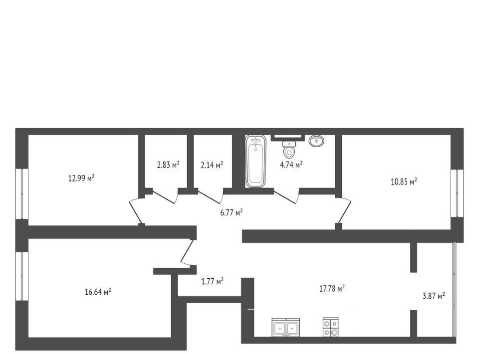 квартира г Тюмень р-н Центральный ул Газовиков 34 фото 2