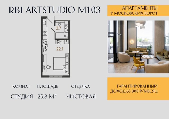 метро Московские Ворота р-н Московская Застава Апарт-отель «ARTSTUDIO M103» фото