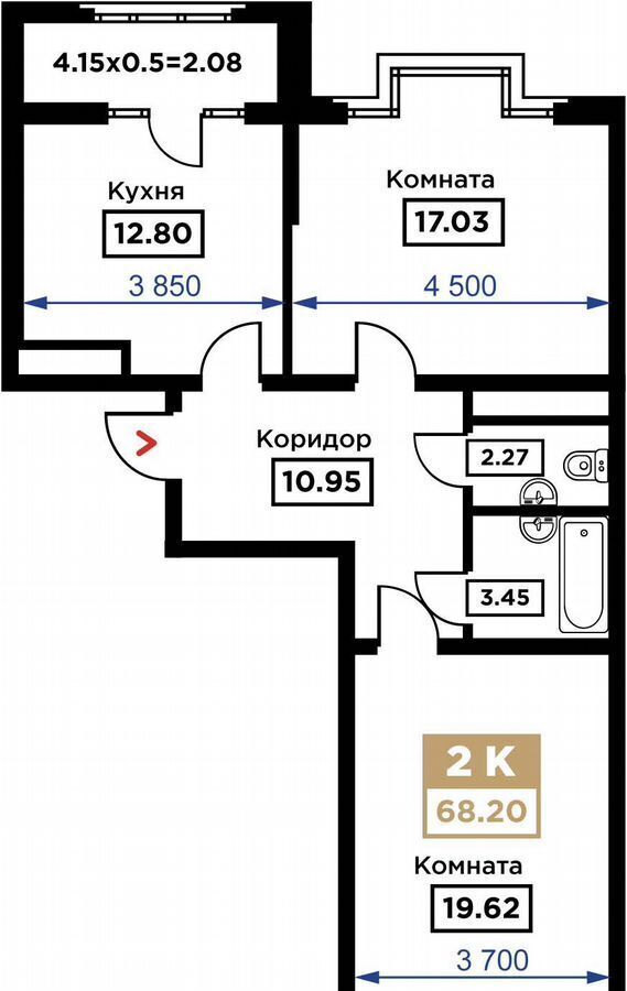 квартира г Краснодар р-н Прикубанский ул Школьная 1 фото 14