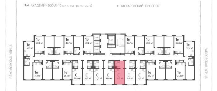 квартира г Санкт-Петербург метро Академическая ул Пахомовская 12к/2 округ Полюстрово фото 2