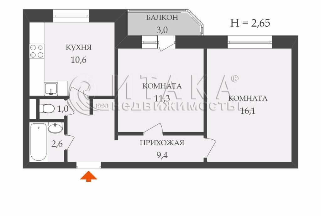 квартира г Санкт-Петербург метро Удельная ул Афонская 24к/4 округ Коломяги фото 2