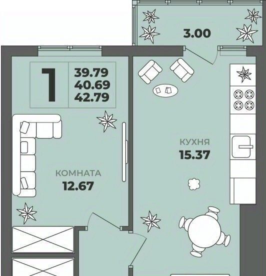 квартира г Калининград р-н Московский ул Генерала Толстикова 36к/2 фото 1