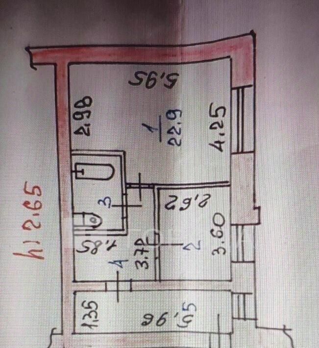 квартира г Новокузнецк р-н Центральный ул Хитарова 46а фото 2