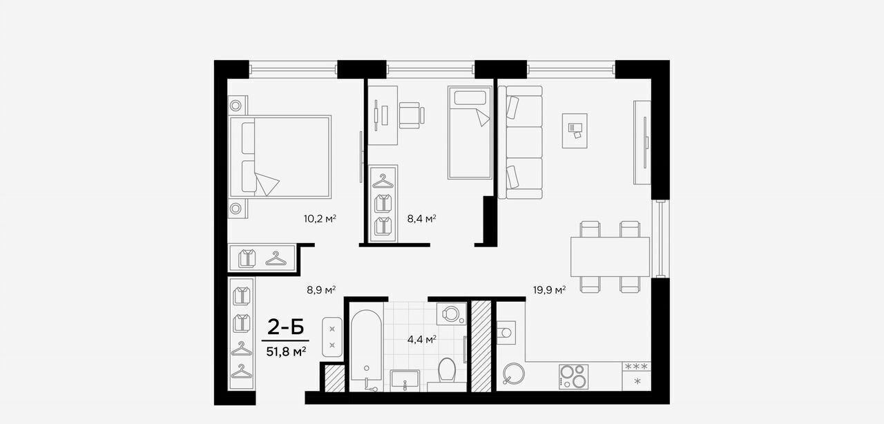 квартира г Астрахань р-н Кировский ул Куликова PROGRESS Альбион фото 21